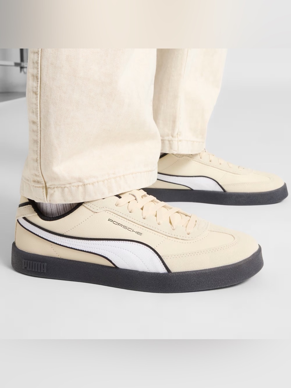 Porsche Design Men’s Cream and White Low-Profile Sneakers